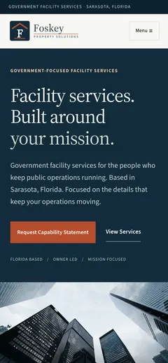 Foskey Property Solutions website on a phone