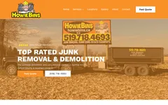 HowieBins website, captured October 2026